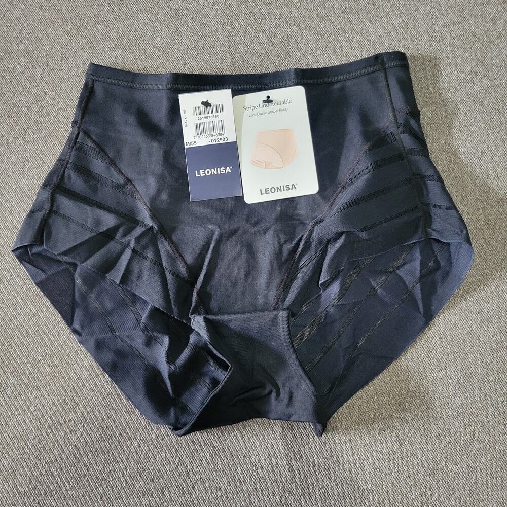 Leonisa Panty M Black Stripe Indetectable Lace Classic Shaper